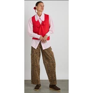 DAMSON MADDER DION JEAN LEOPARD PRINT CARGO PANTS SIZE UK 14 (US 10)